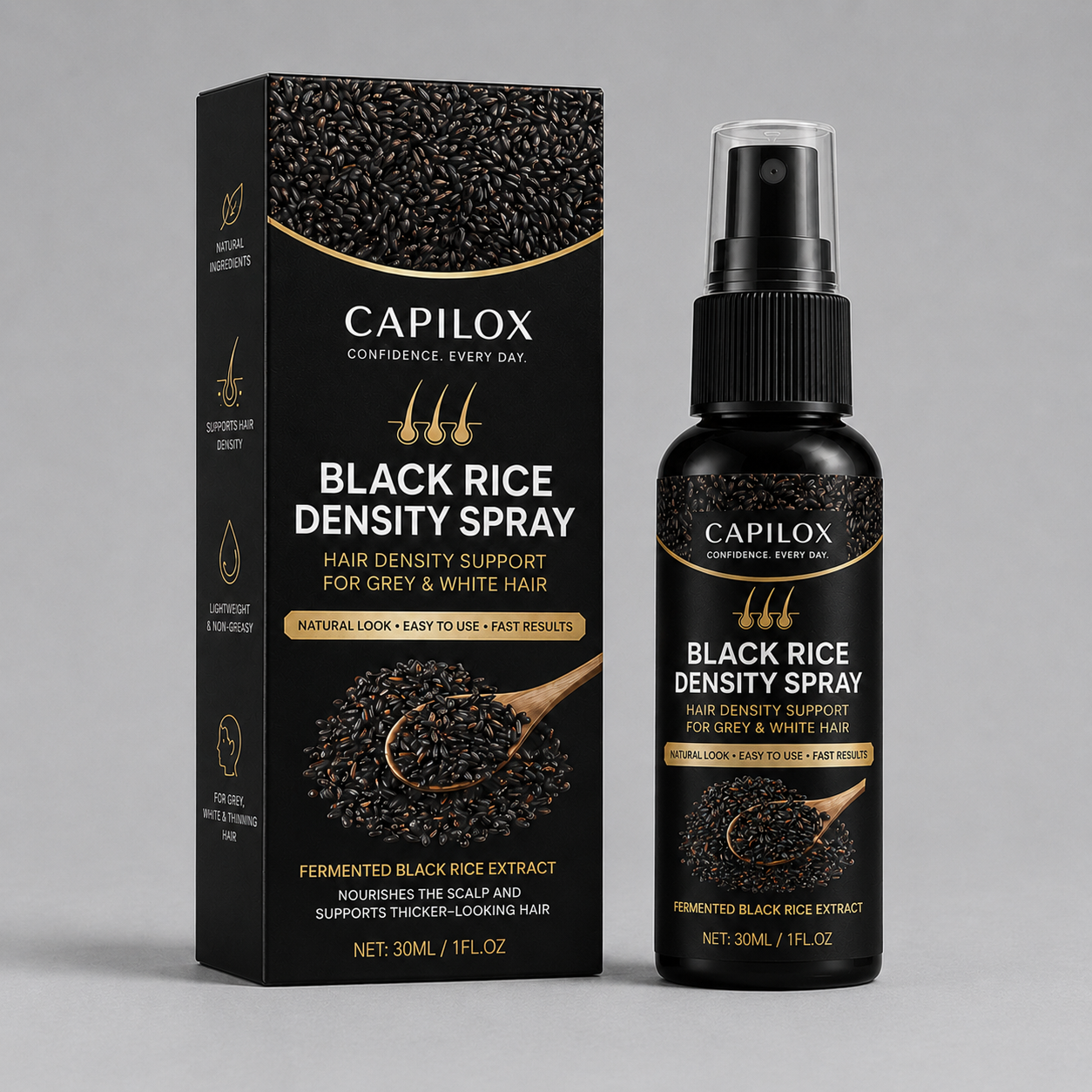Grey Hair Coverage Spray — Powered by Black Rice Extract