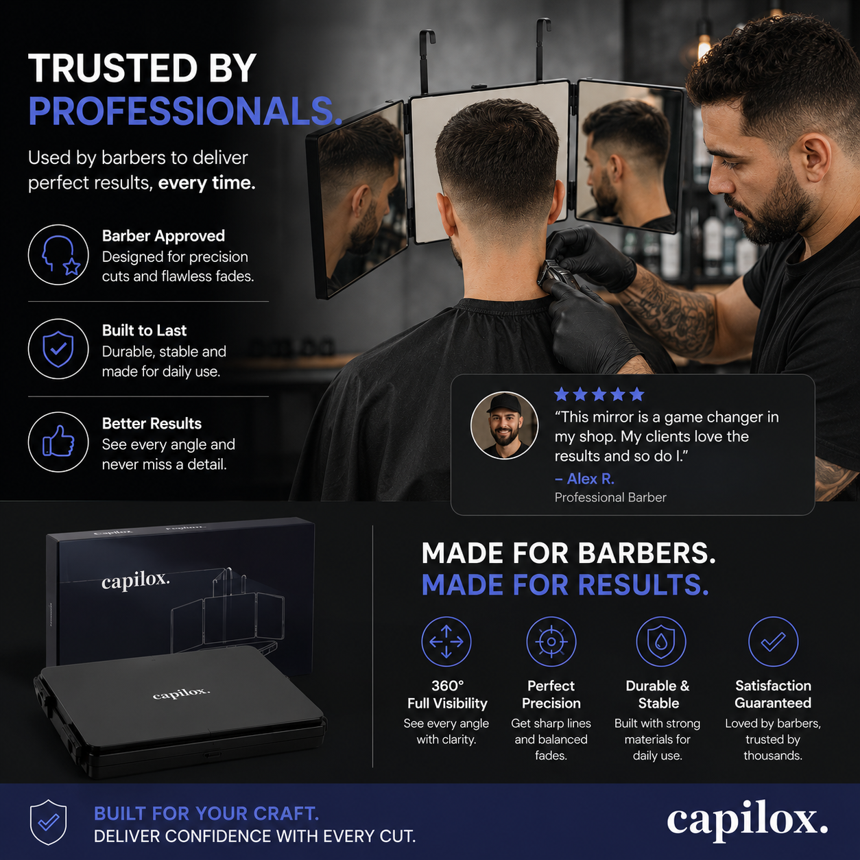 Capilox Trifold Mirror